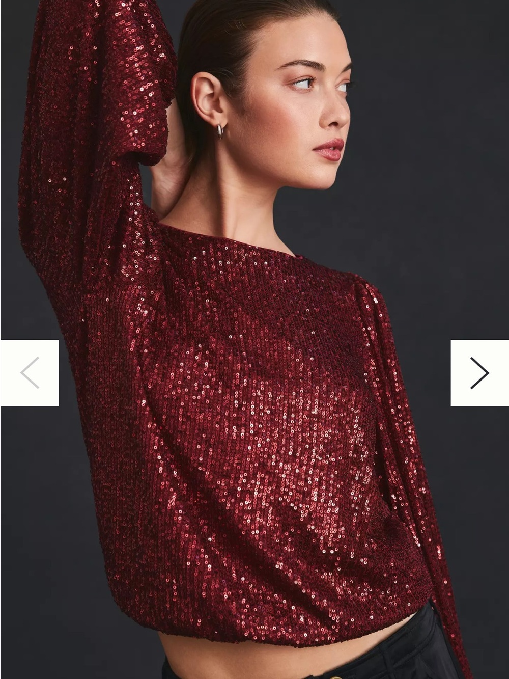 Anthropology flat white sequin top